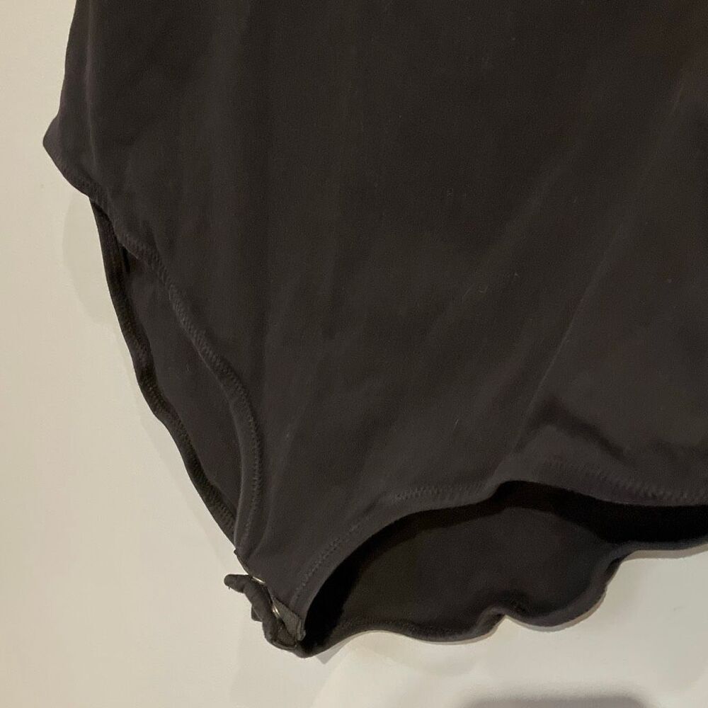 Pact Black Scoop Neck Snap Closure Minimalist Bodysuit Large #778 - Picture 4 of 6